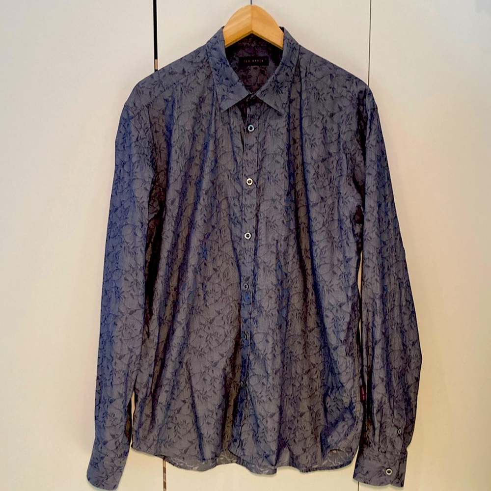 Ted Baker long sleeve shirt chambray blue 4/L